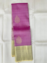 Dusky Purple Kanjivaram Saree With Gold Zari Pallu